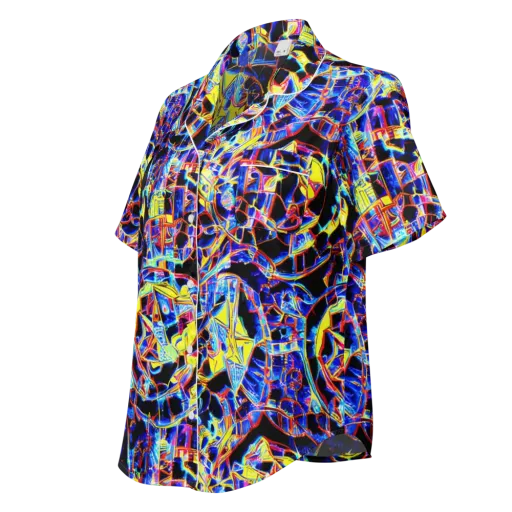 Futurist Frenzy on a Women's Short Sleeve Pajama Top