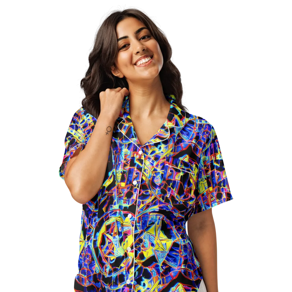 Futurist Frenzy on Women's Short Sleeve Pajama Top — Front