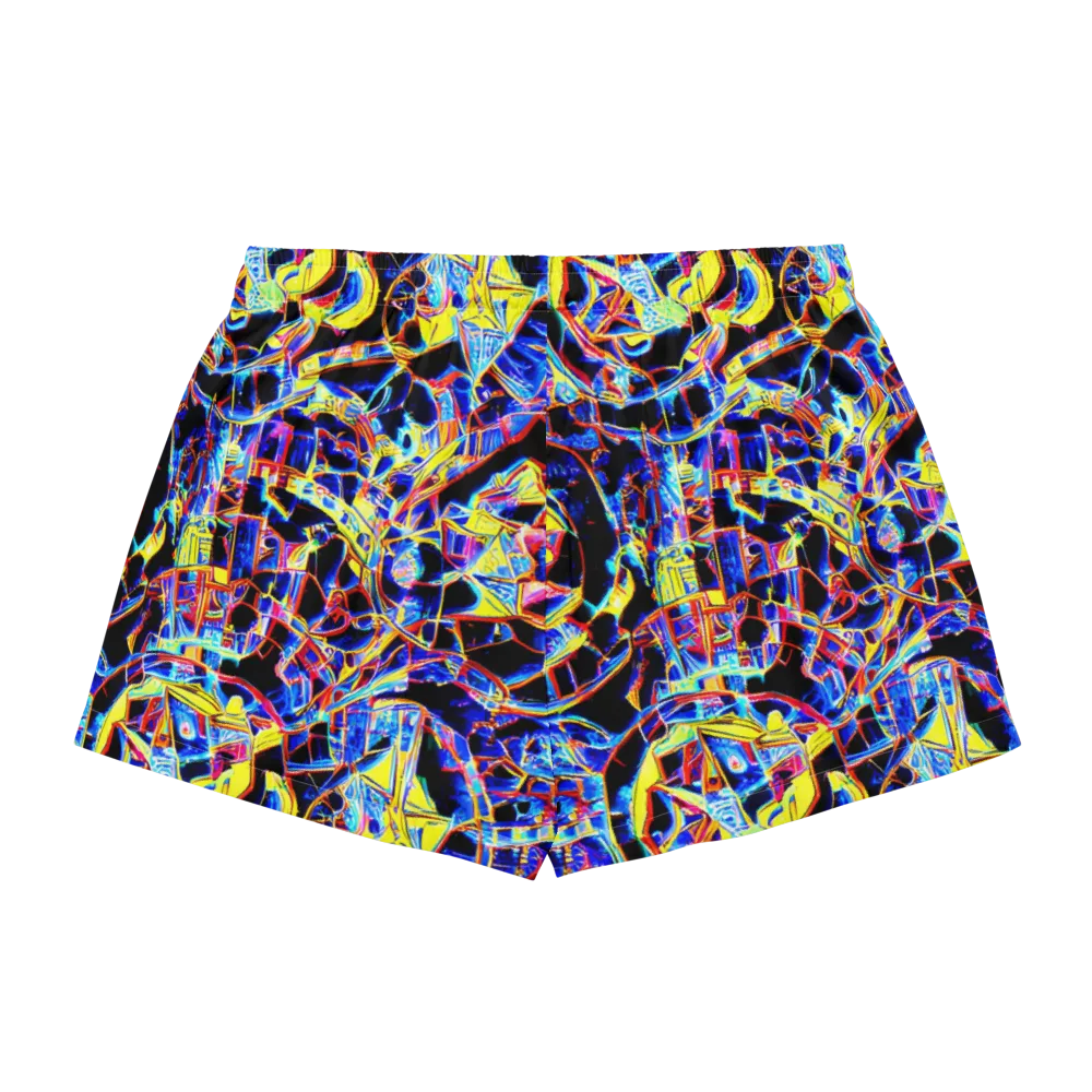Futurist Frenzy on Women's Pajama Shorts — Back