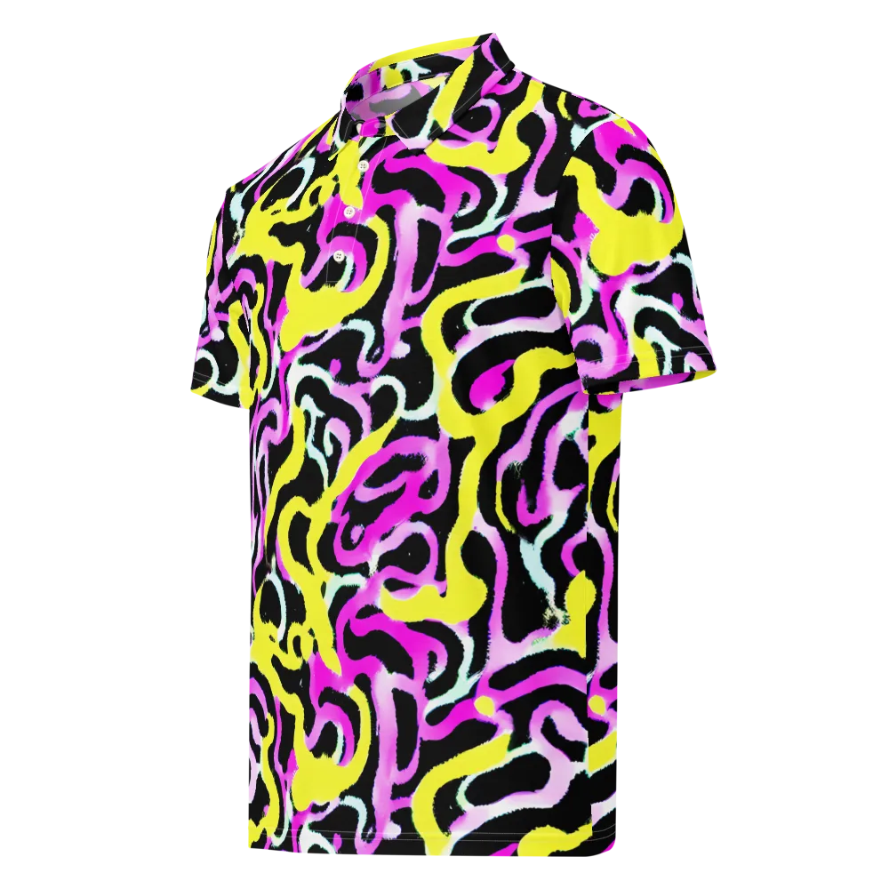 Laser Loops on Men's Slim Fit Polo Shirt — Left Front