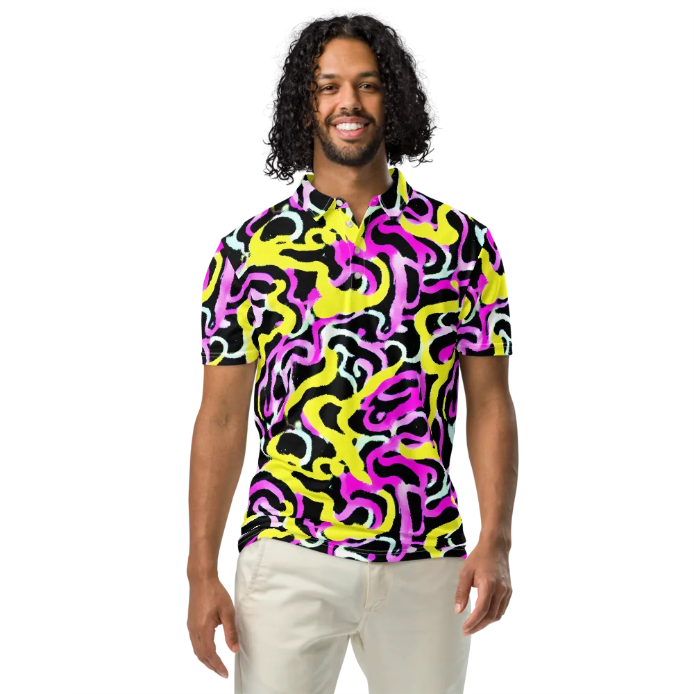 Laser Loops on Men's Slim Fit Polo Shirt — Front