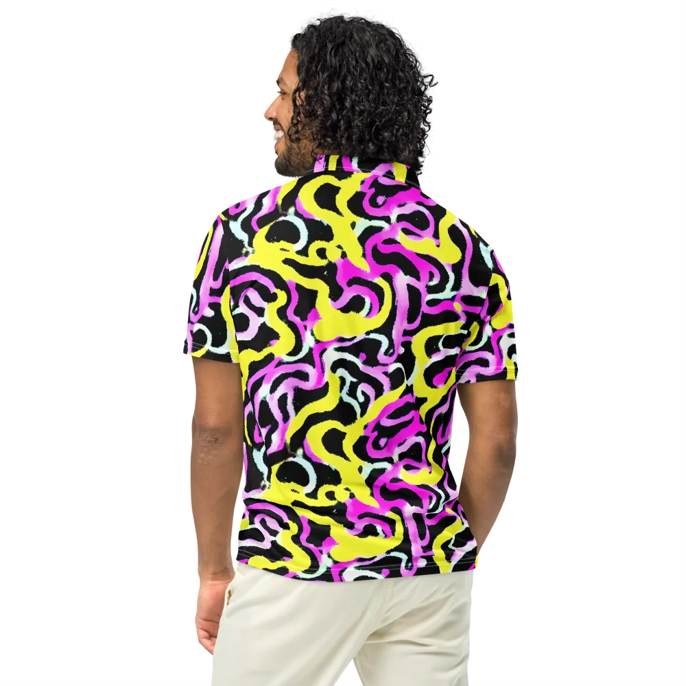 Laser Loops on Men's Slim Fit Polo Shirt — Back