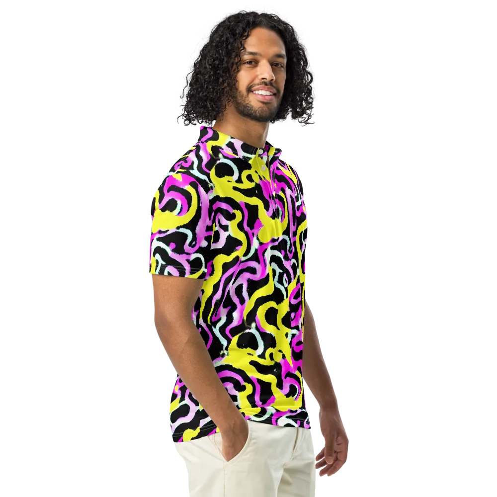 Laser Loops on Men's Slim Fit Polo Shirt — Right Front