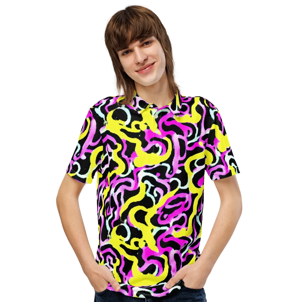 Laser Loops on Men's Slim Fit Polo Shirt — Front