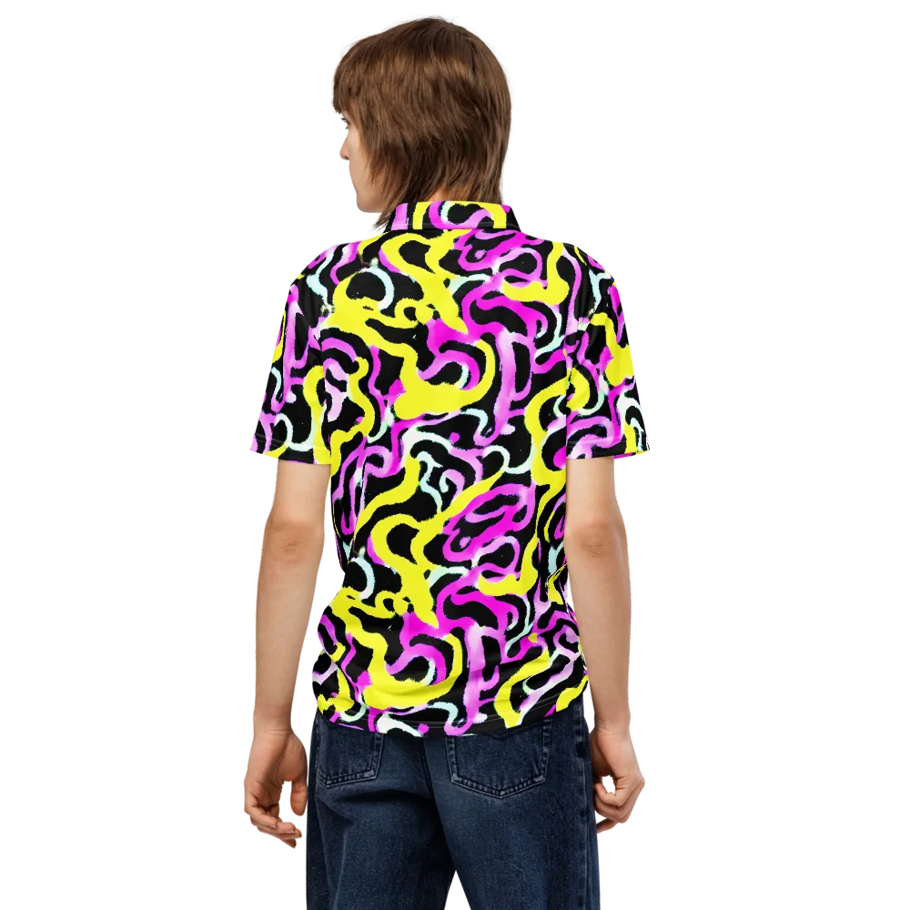 Laser Loops on Men's Slim Fit Polo Shirt — Back
