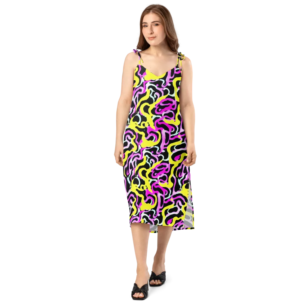 Laser Loops on Slip Dress — Front