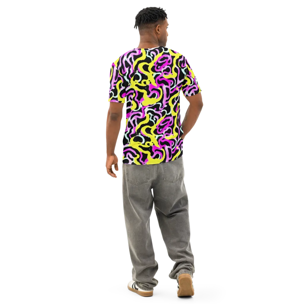 Laser Loops on Men's Cotton Crew Neck T-Shirt — Back