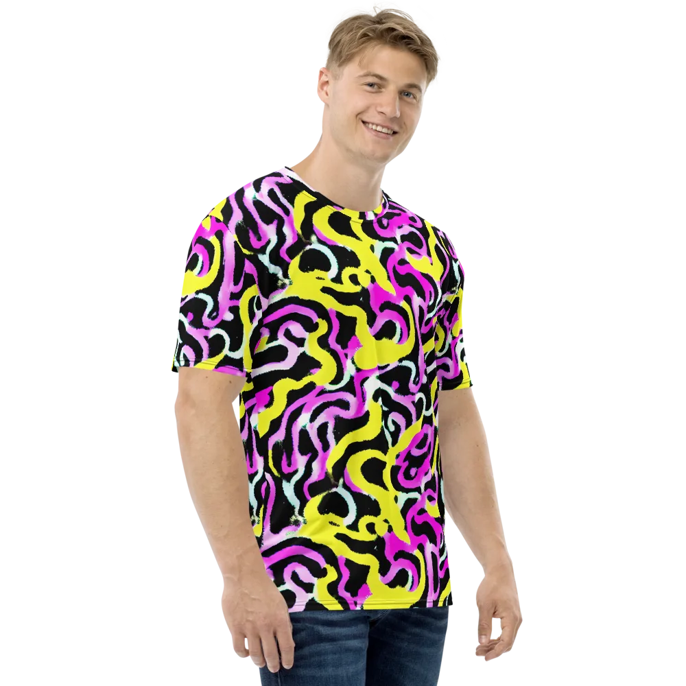 Laser Loops on Men's Crew Neck T-Shirt — Right