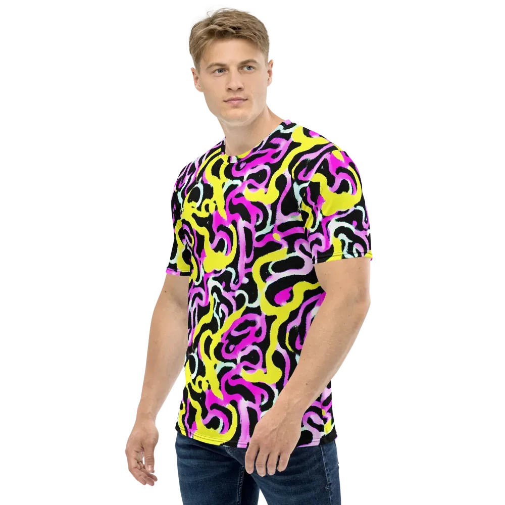 Laser Loops on Men's Crew Neck T-Shirt — Left