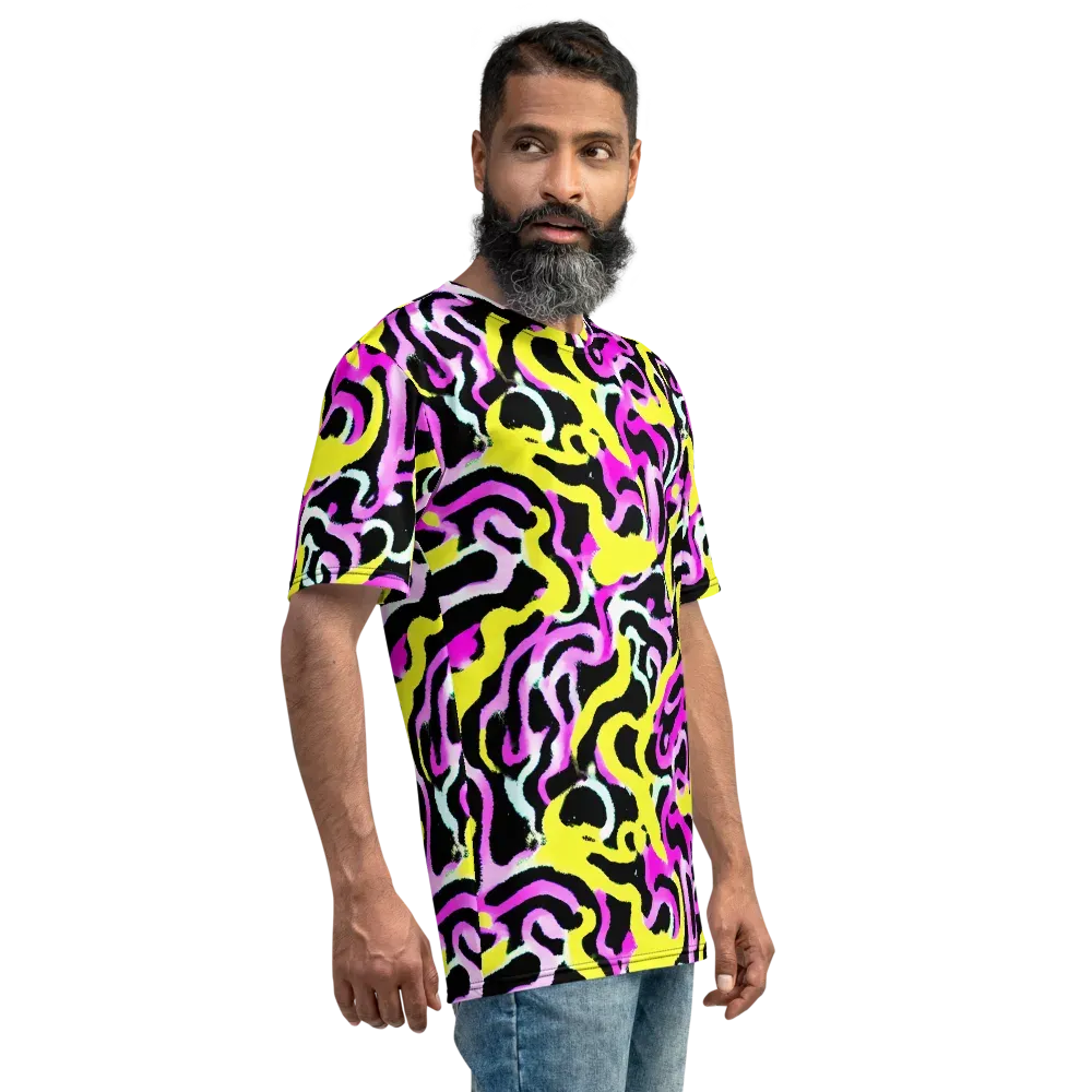 Laser Loops on Men's Crew Neck T-Shirt — Right