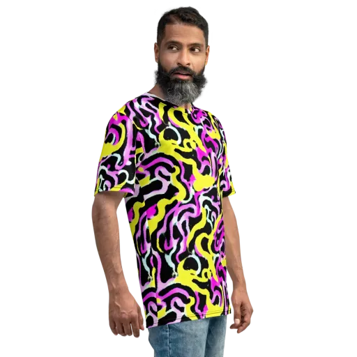 Laser Loops on a Men's Crew Neck T-Shirt