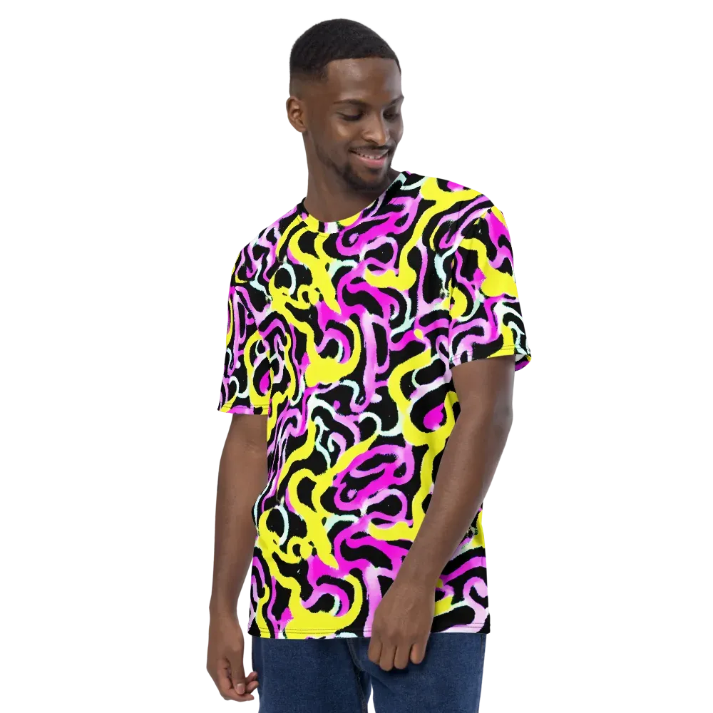 Laser Loops on Men's Crew Neck T-Shirt — Left
