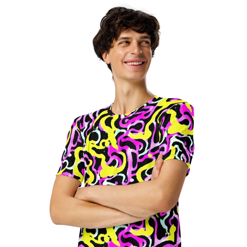 Laser Loops on Men's Crew Neck T-Shirt — Left Front