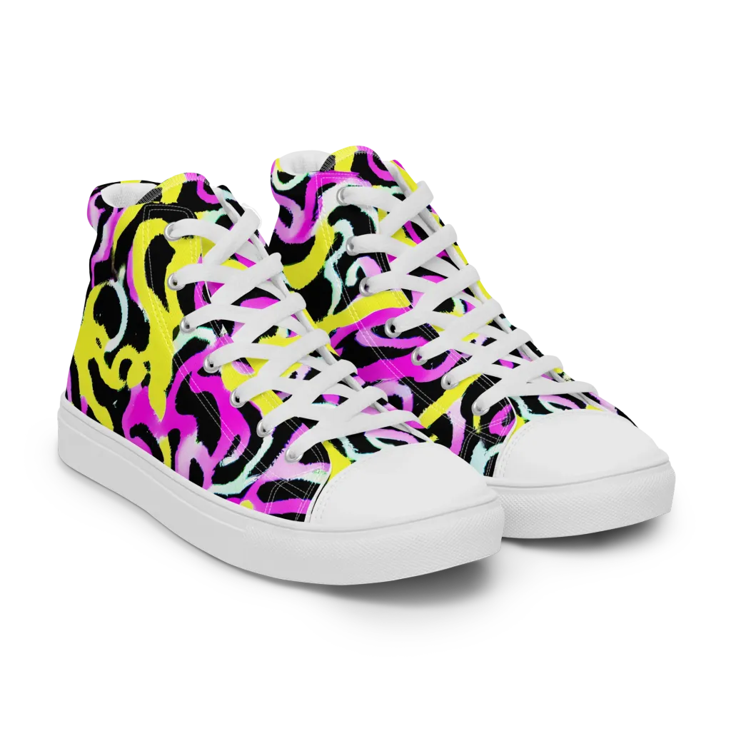 Laser Loops on Men's High Top Canvas Shoes — Right Front