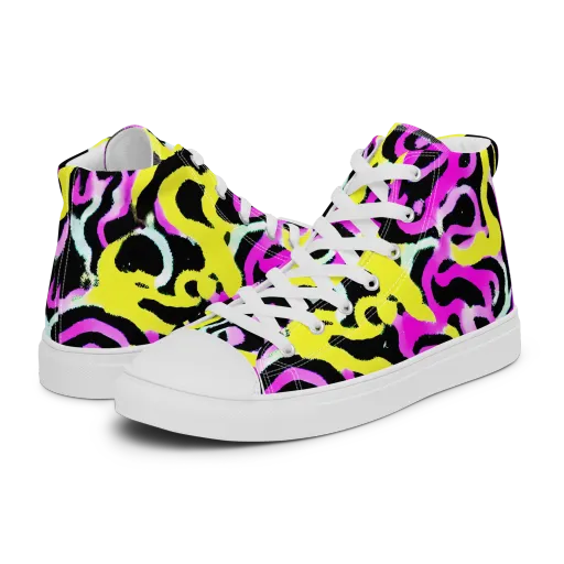 Laser Loops on a Men's High Top Canvas Shoes