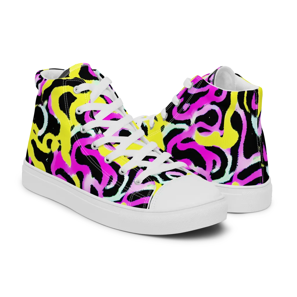Laser Loops on Men's High Top Canvas Shoes — Right