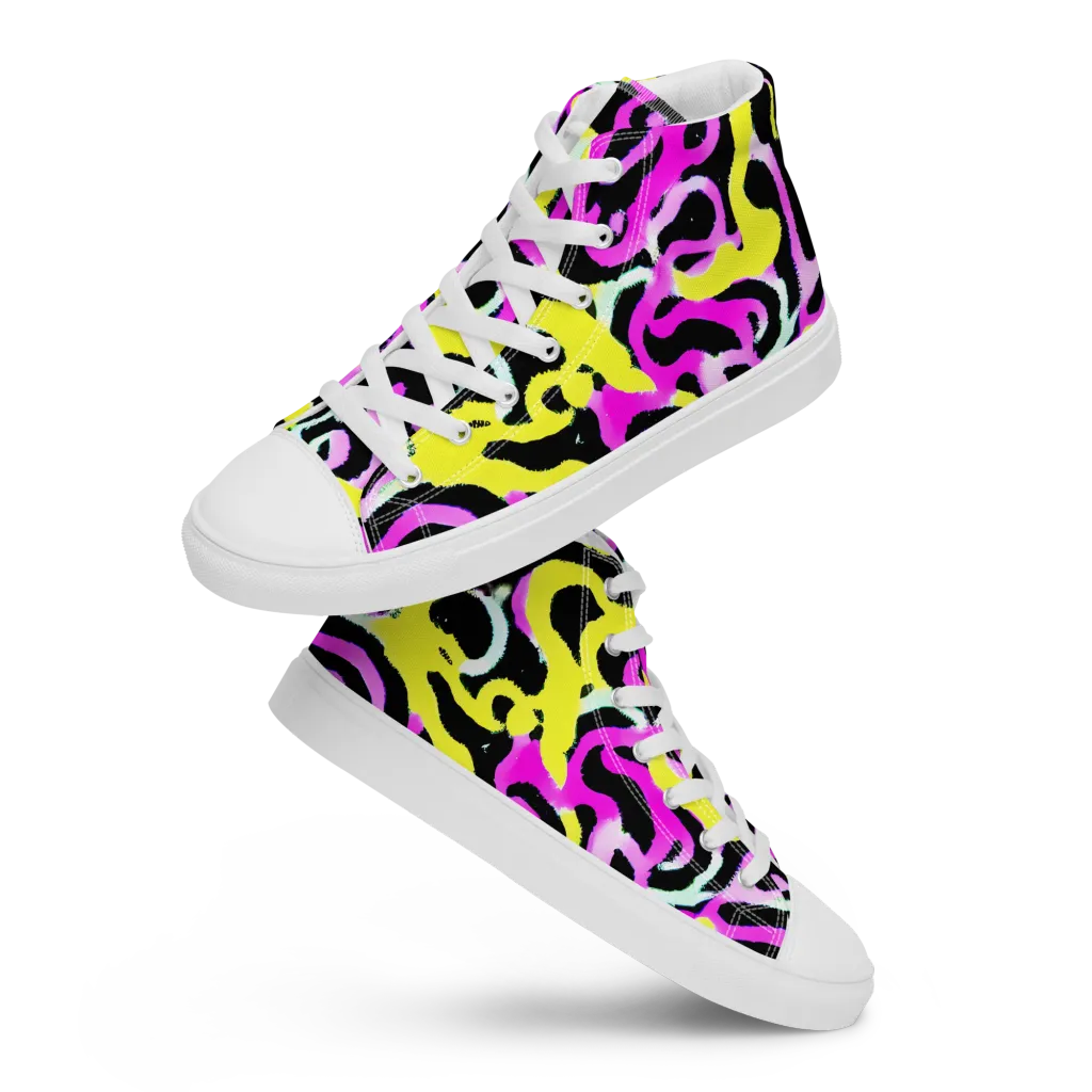 Laser Loops on Men's High Top Canvas Shoes — Front
