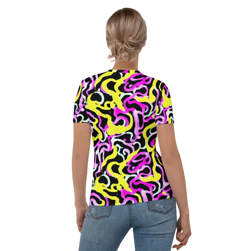 Laser Loops on Women's Crew Neck T-Shirt — Back