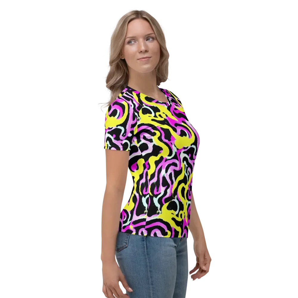Laser Loops on Women's Crew Neck T-Shirt — Right