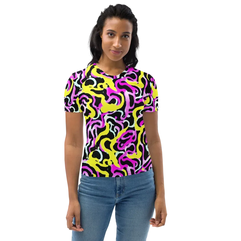Laser Loops on Women's Crew Neck T-Shirt — Front