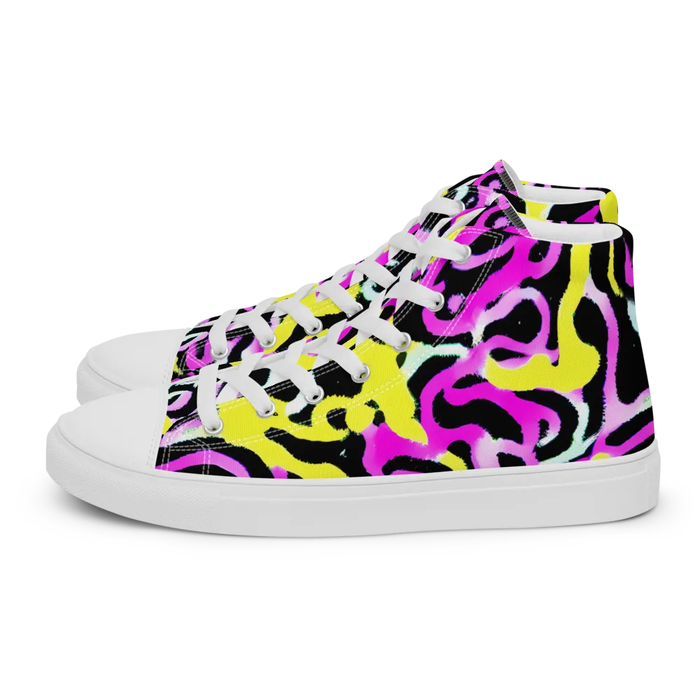 Laser Loops on Women's High Top Canvas Shoes — Left