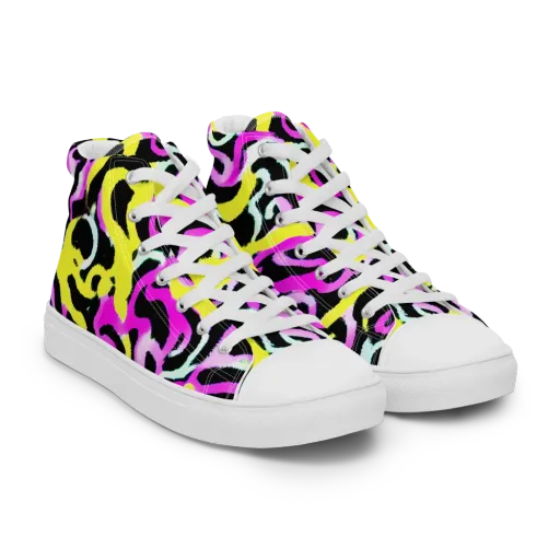 Laser Loops on a Women's High Top Canvas Shoes