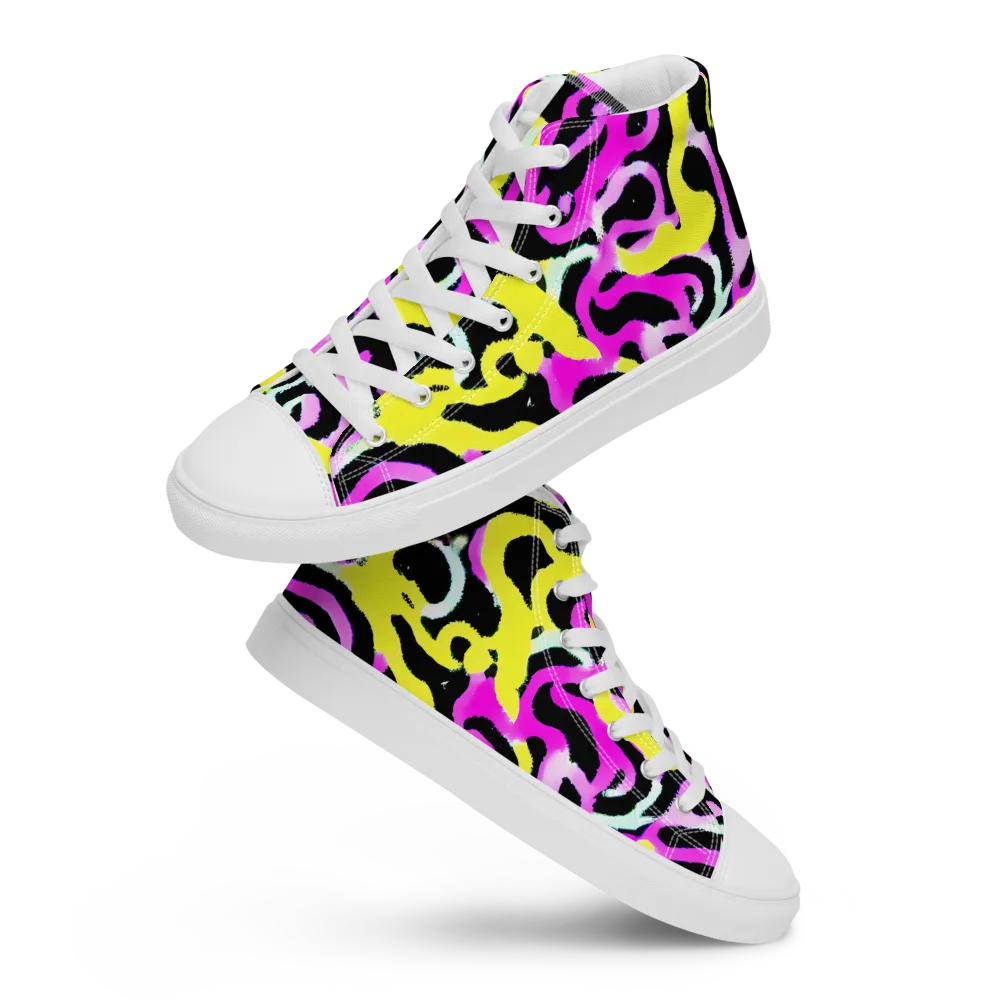 Laser Loops on Women's High Top Canvas Shoes — Front