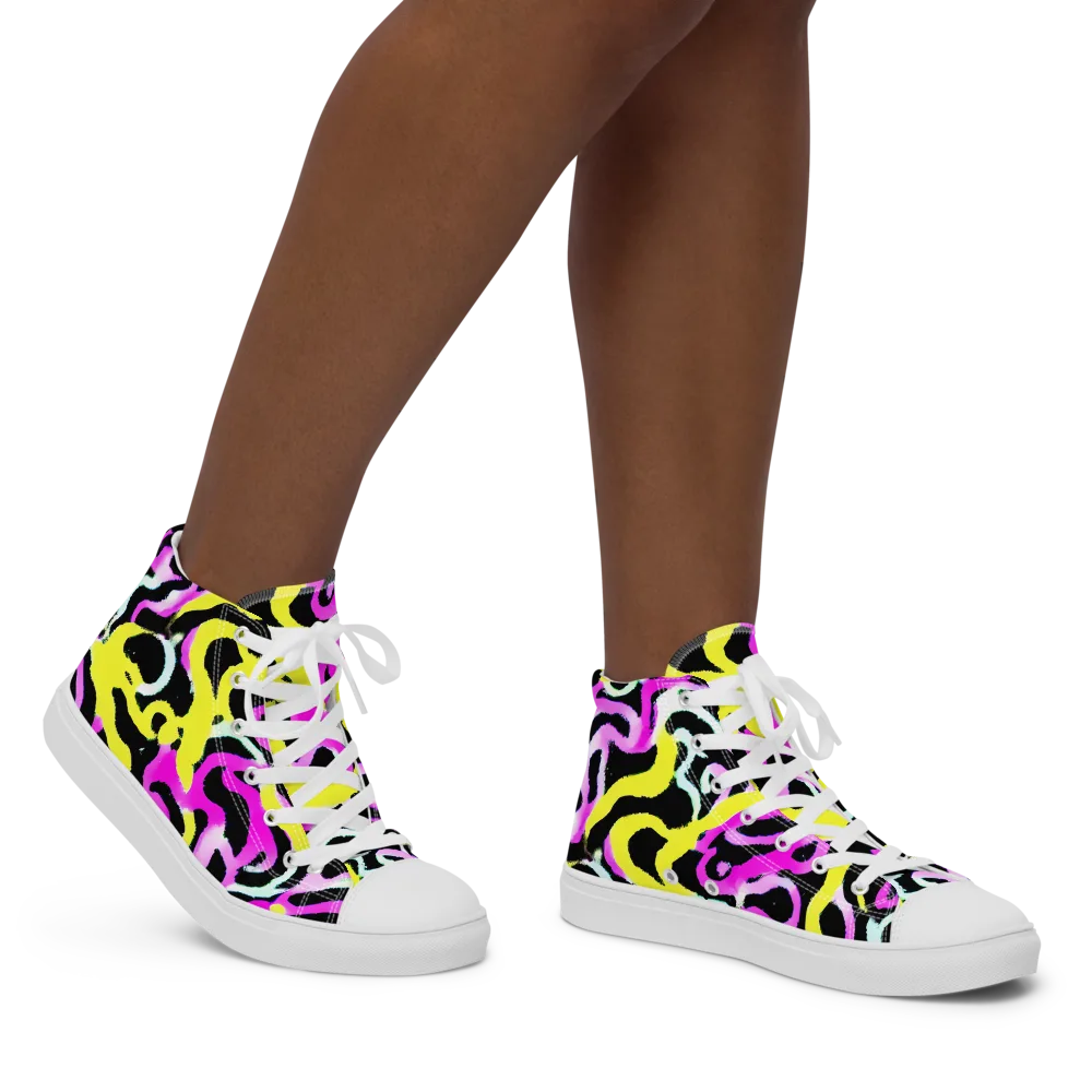 Laser Loops on Women's High Top Canvas Shoes — Right