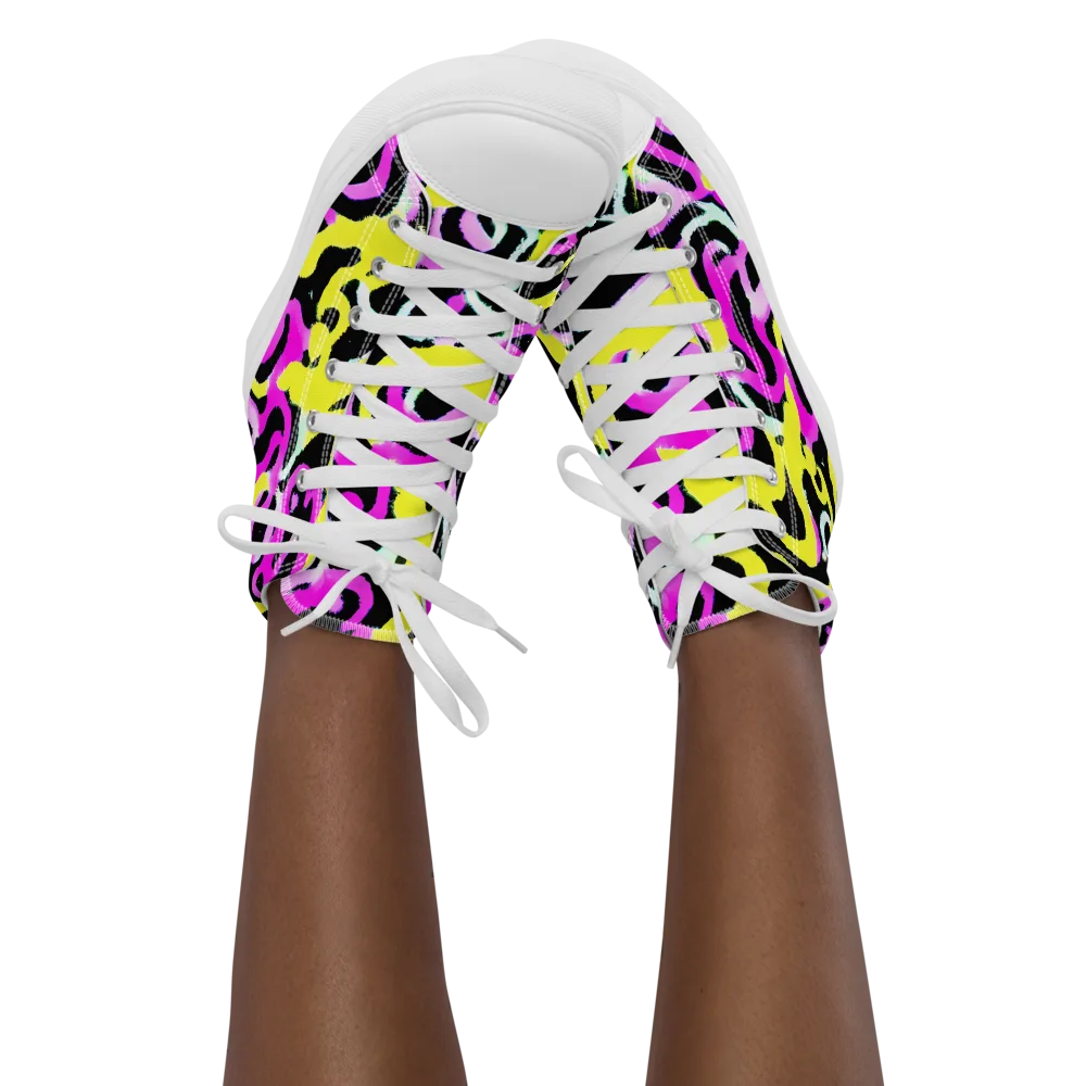 Laser Loops on Women's High Top Canvas Shoes — Front