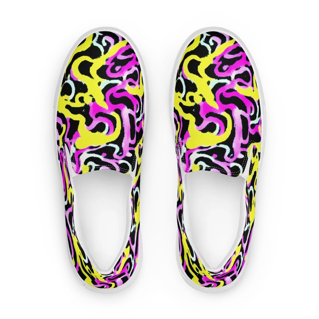 Laser Loops on Men's Slip-On Canvas Shoes — Front