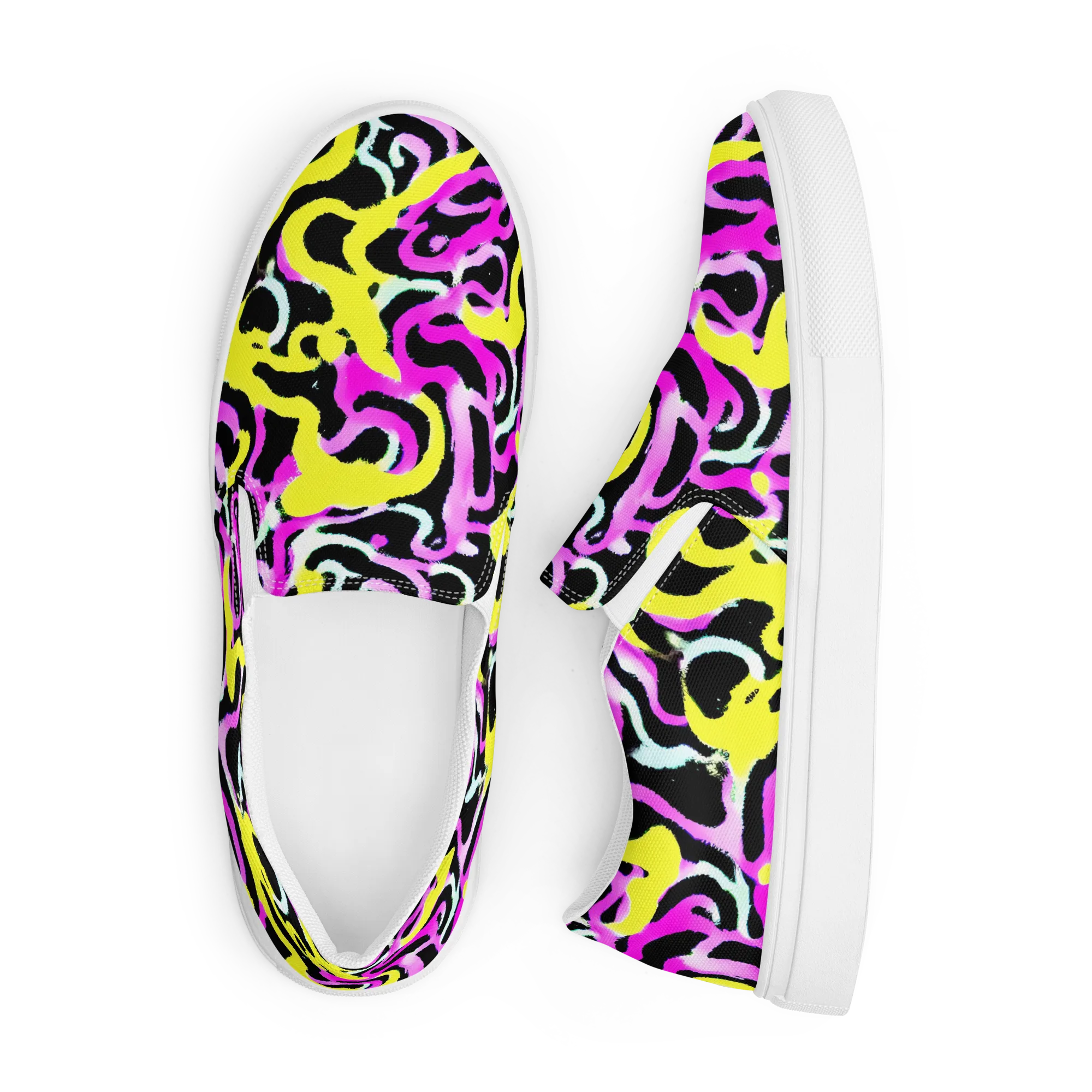 Laser Loops on Men's Slip-On Canvas Shoes — Front