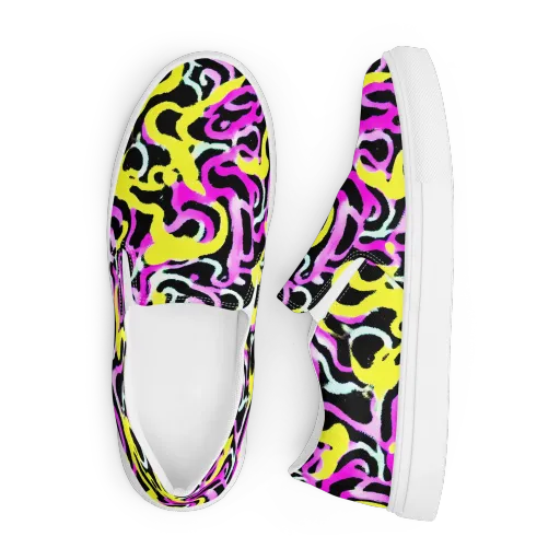 Laser Loops on a Men's Slip-On Canvas Shoes