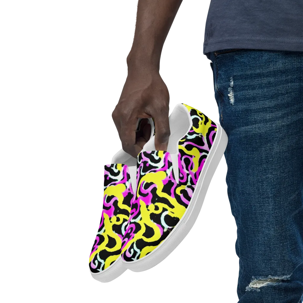 Laser Loops on Men's Slip-On Canvas Shoes — Left Front