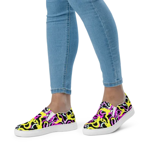 Laser Loops on a Women's Slip-On Canvas Shoes