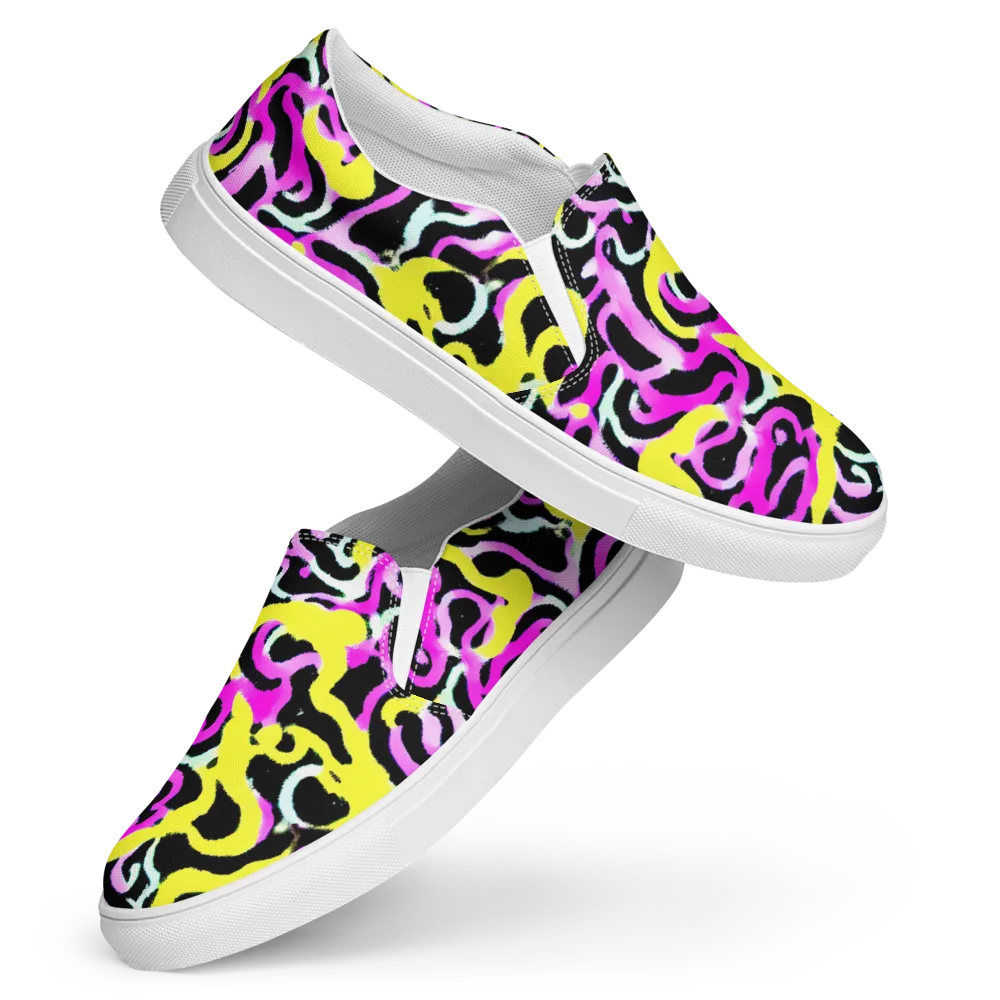 Laser Loops on Women's Slip-On Canvas Shoes — Front