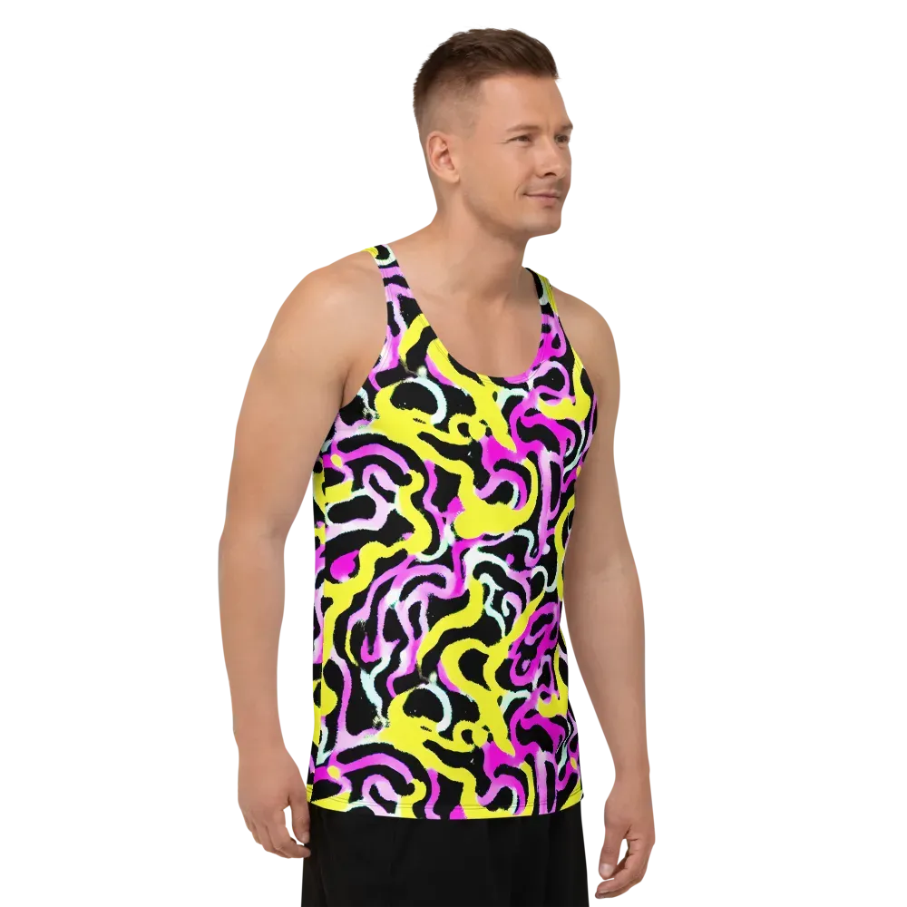 Laser Loops on Men's Tank Top — Right Front
