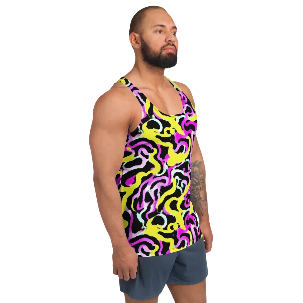 Laser Loops on Men's Tank Top — Right Front