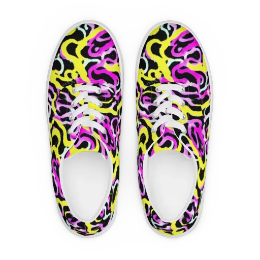 Laser Loops on a Men's Lace-Up Canvas Shoes