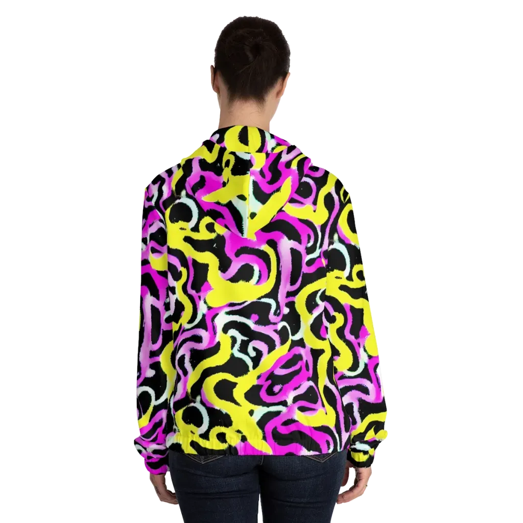 Laser Loops on Women's Full-Zip Hoodie — Back On Person