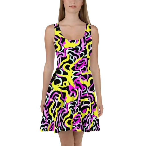 Laser Loops on a Skater Dress