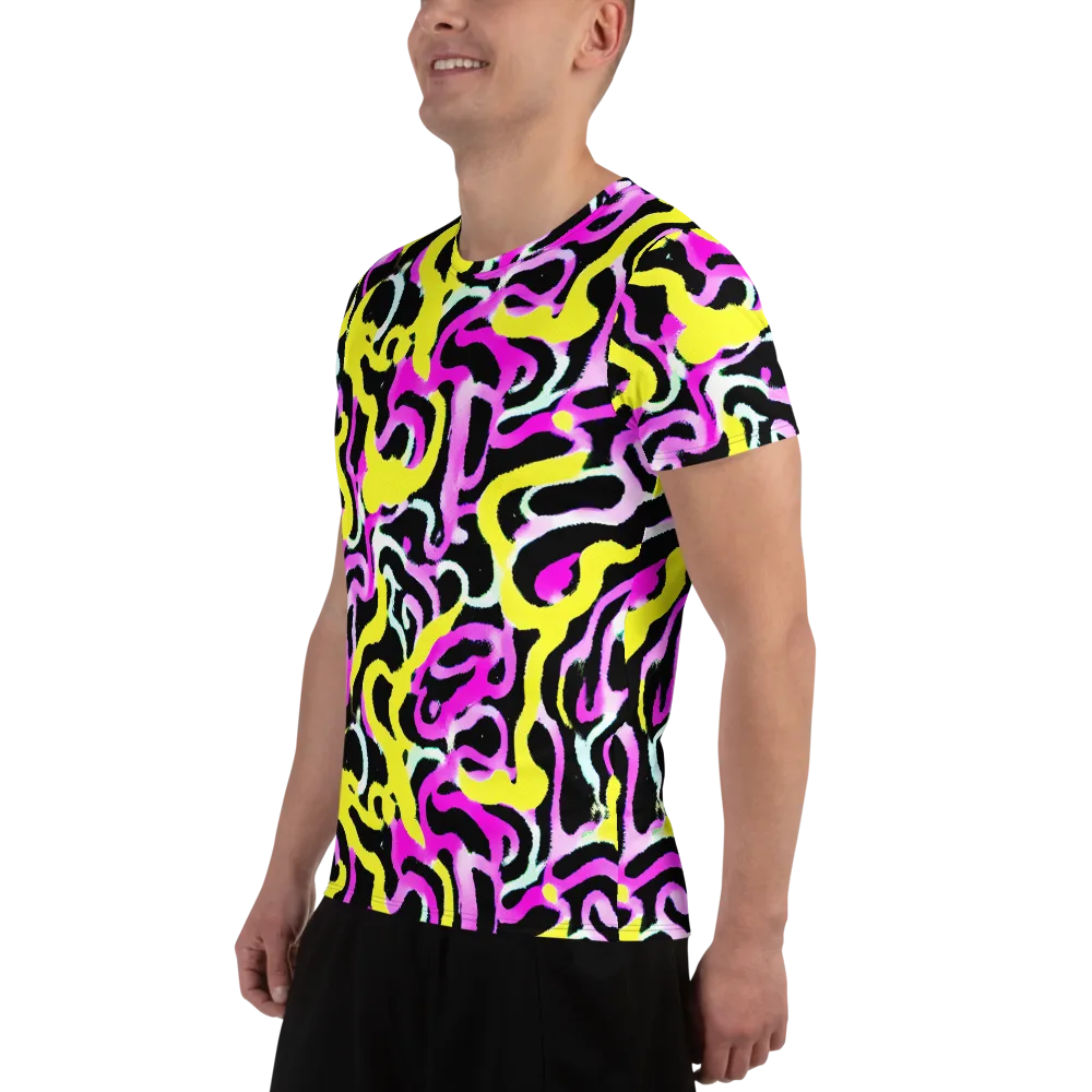 Laser Loops on Men's Athletic T-Shirt — Left