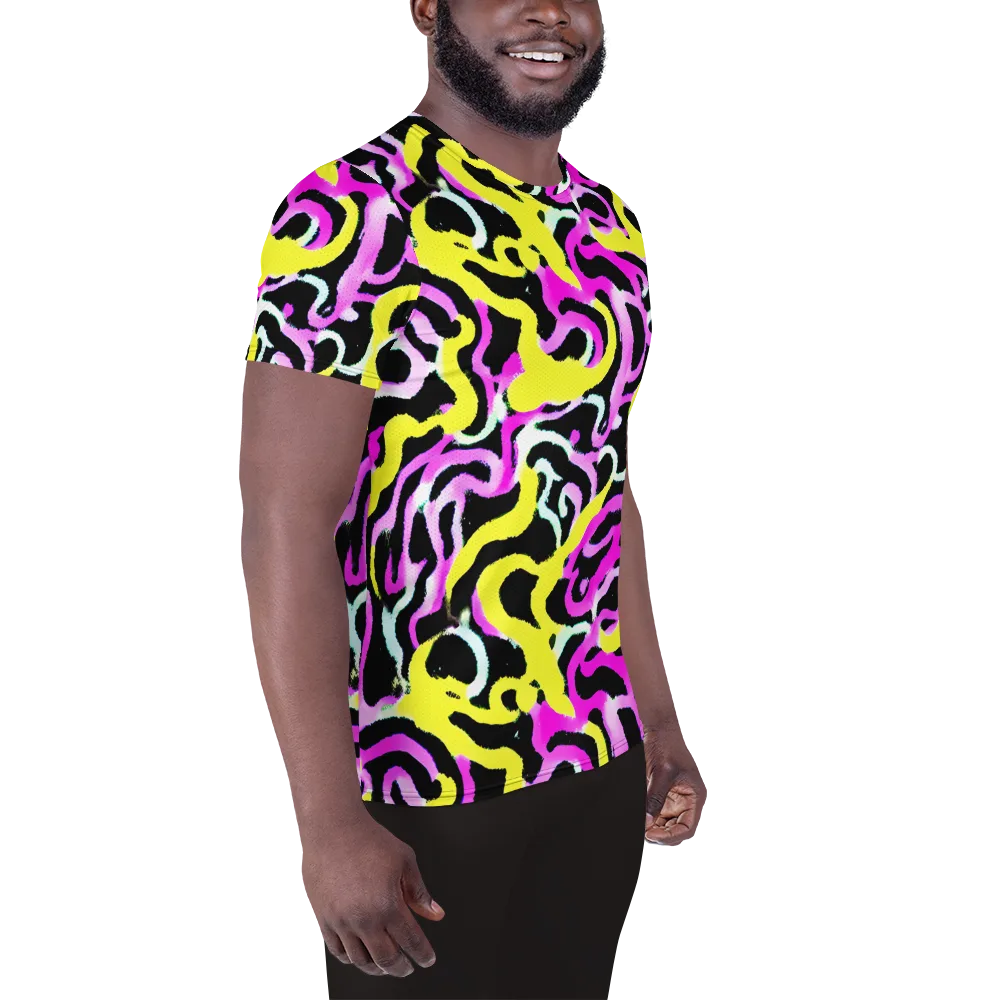 Laser Loops on Men's Athletic T-Shirt — Right