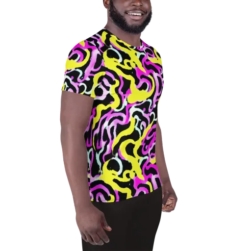 Laser Loops on a Men's Athletic T-Shirt