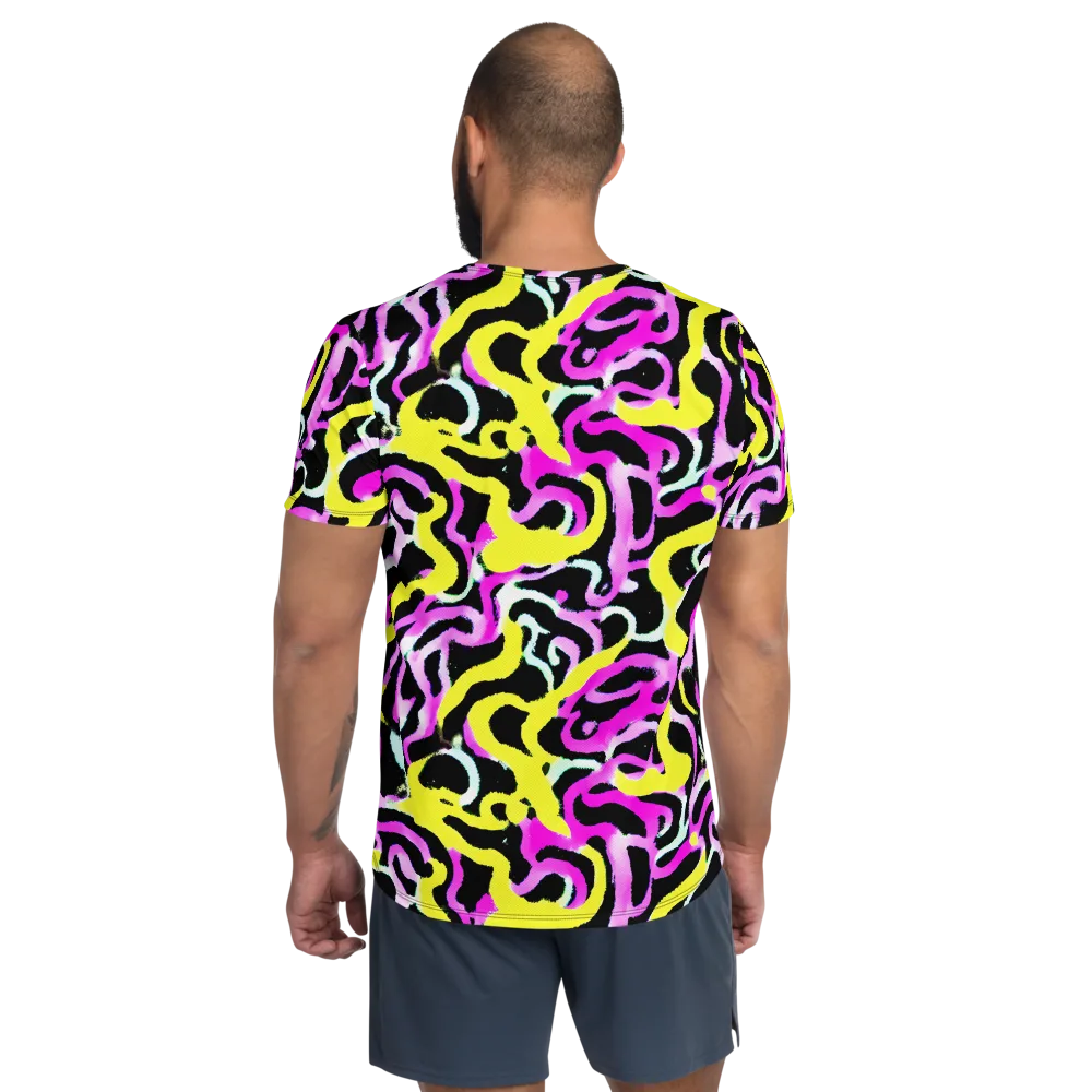 Laser Loops on Men's Athletic T-Shirt — Back
