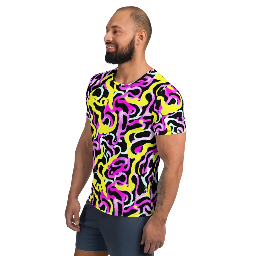Laser Loops on Men's Athletic T-Shirt — Left
