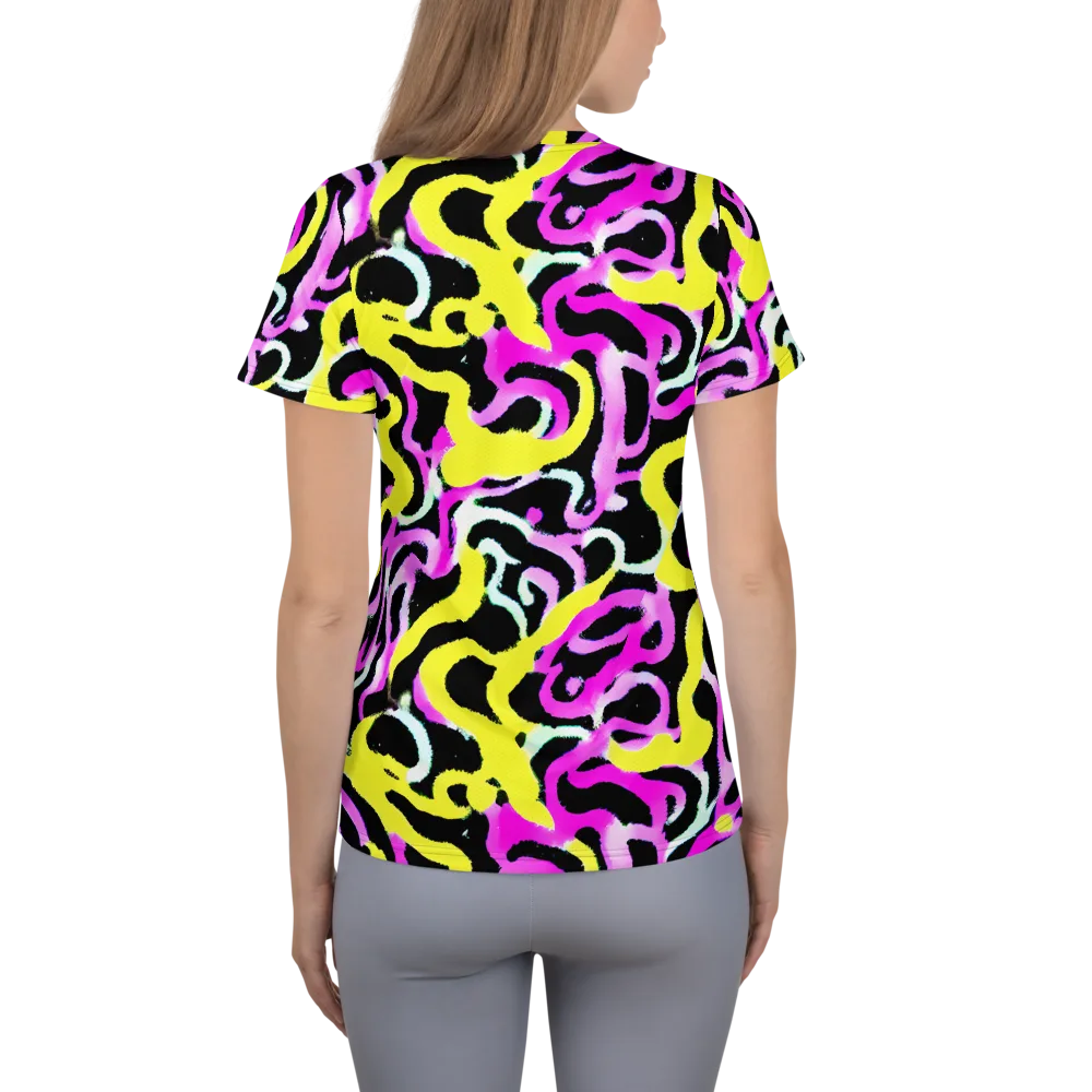 Laser Loops on Women's Athletic T-Shirt — Back
