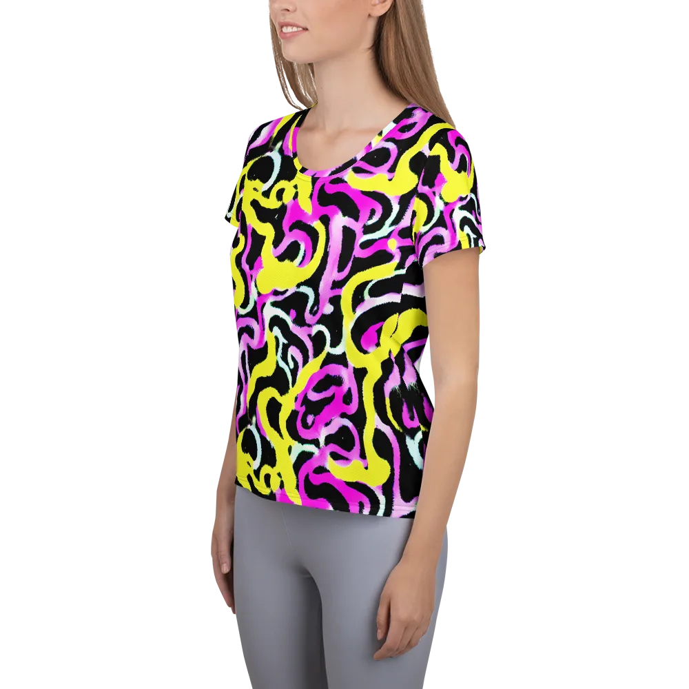 Laser Loops on Women's Athletic T-Shirt — Left