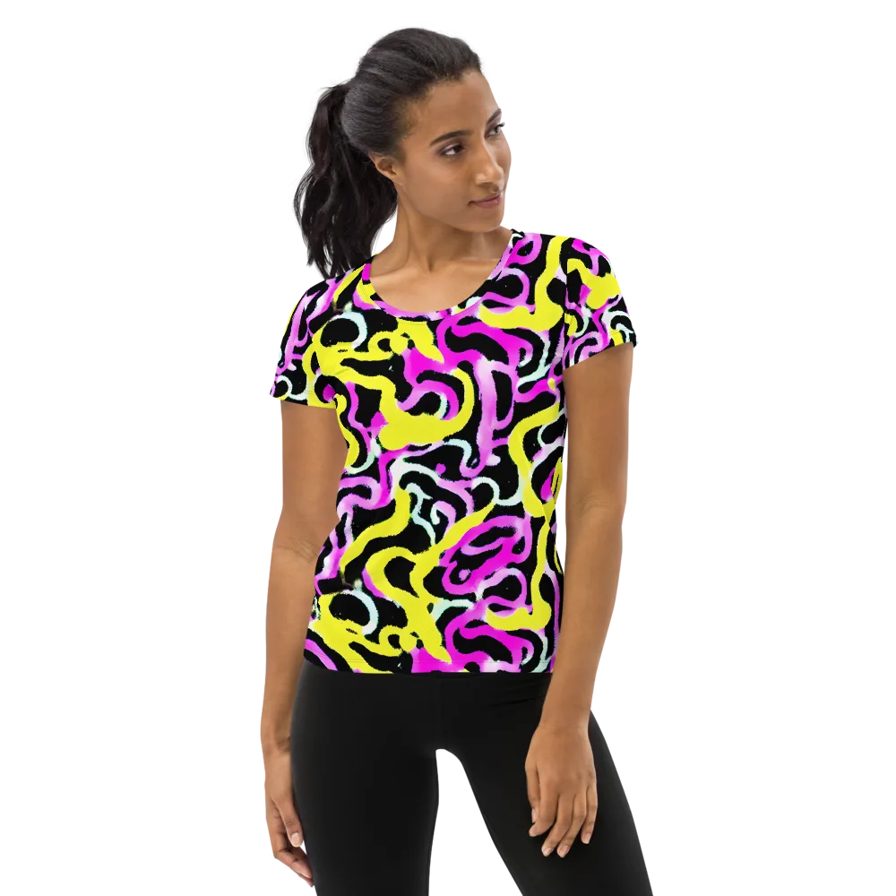 Laser Loops on Women's Athletic T-Shirt — Front
