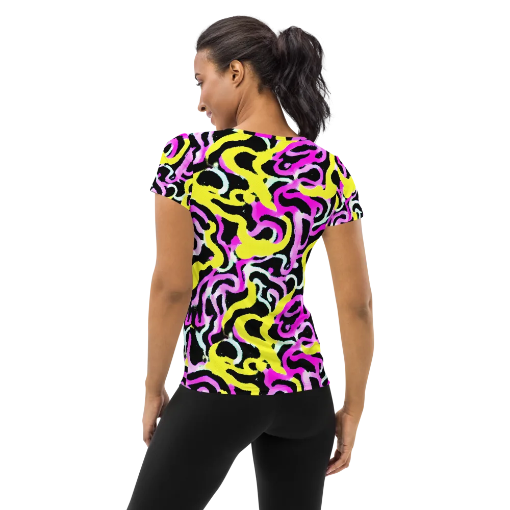 Laser Loops on Women's Athletic T-Shirt — Back