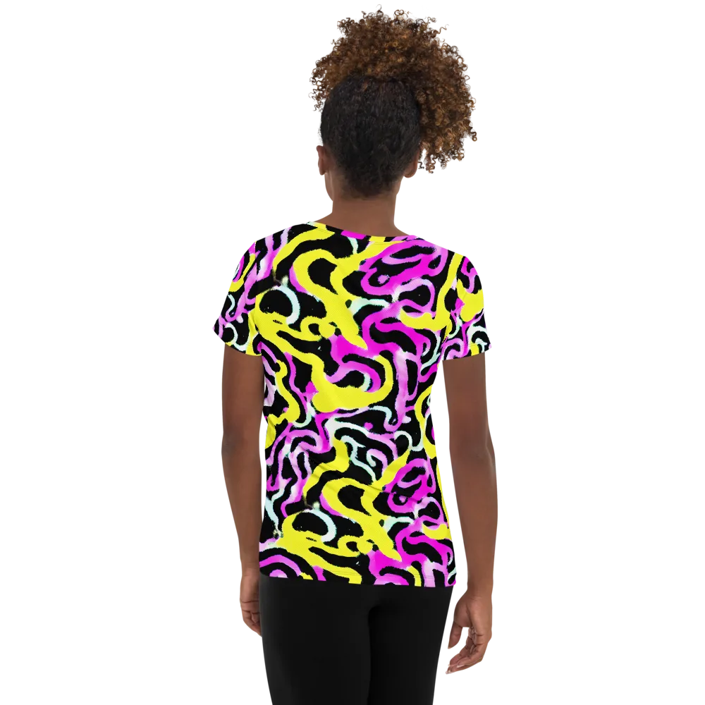 Laser Loops on Women's Athletic T-Shirt — Back